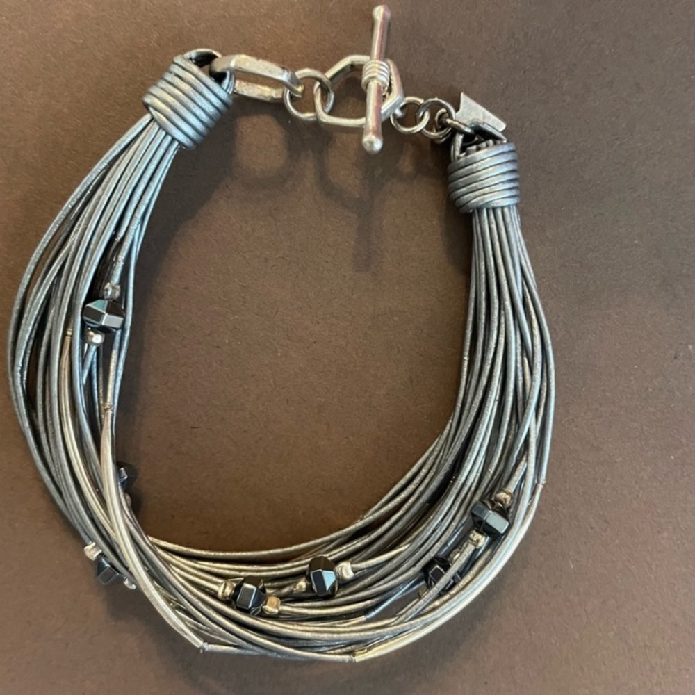Silpada Gray Leather Cord Multi-Strand